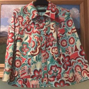Dana Buchman Short Floral Jacket